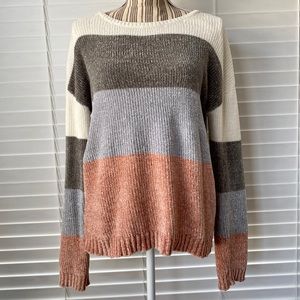 Soft Striped Chenille Sweater